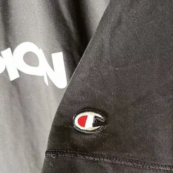 Champion Mens T Shirt Size XL Red Sunset Logo Graphic Tee Short Sleeve Green - Picture 9 of 16